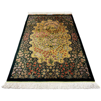 Tapis en soie Ghom - 900846 (123x79 cm)