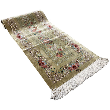 Tapis en soie Ghom - 904736 (195x53 cm)