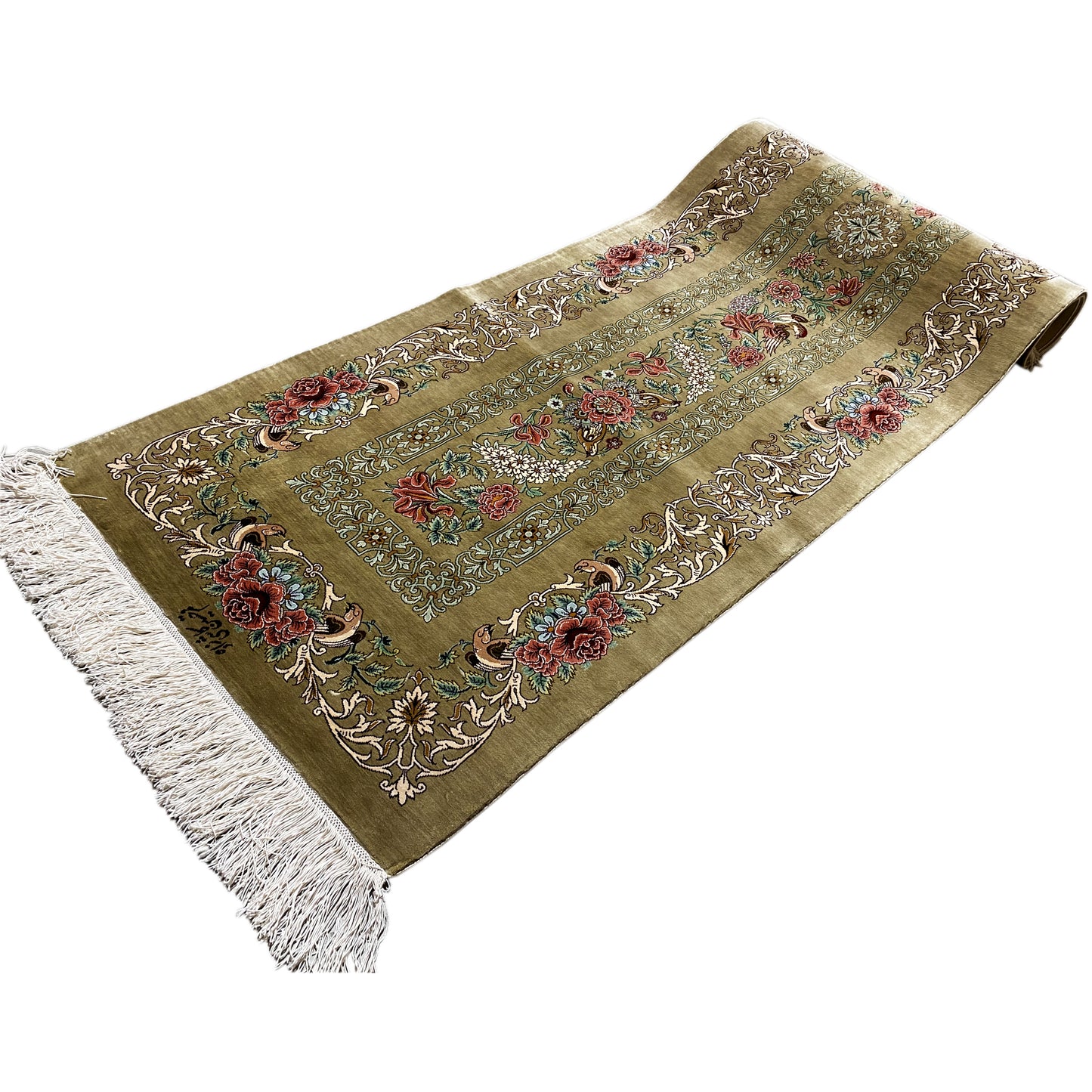 Tapis en soie Ghom - 904736 (195x53 cm)