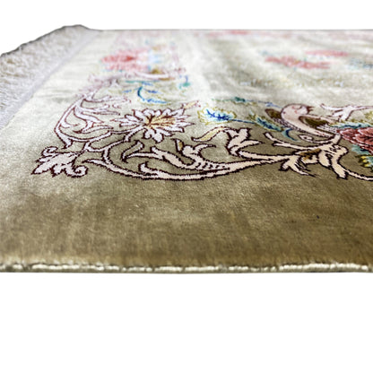 Tapis en soie Ghom - 904736 (195x53 cm)