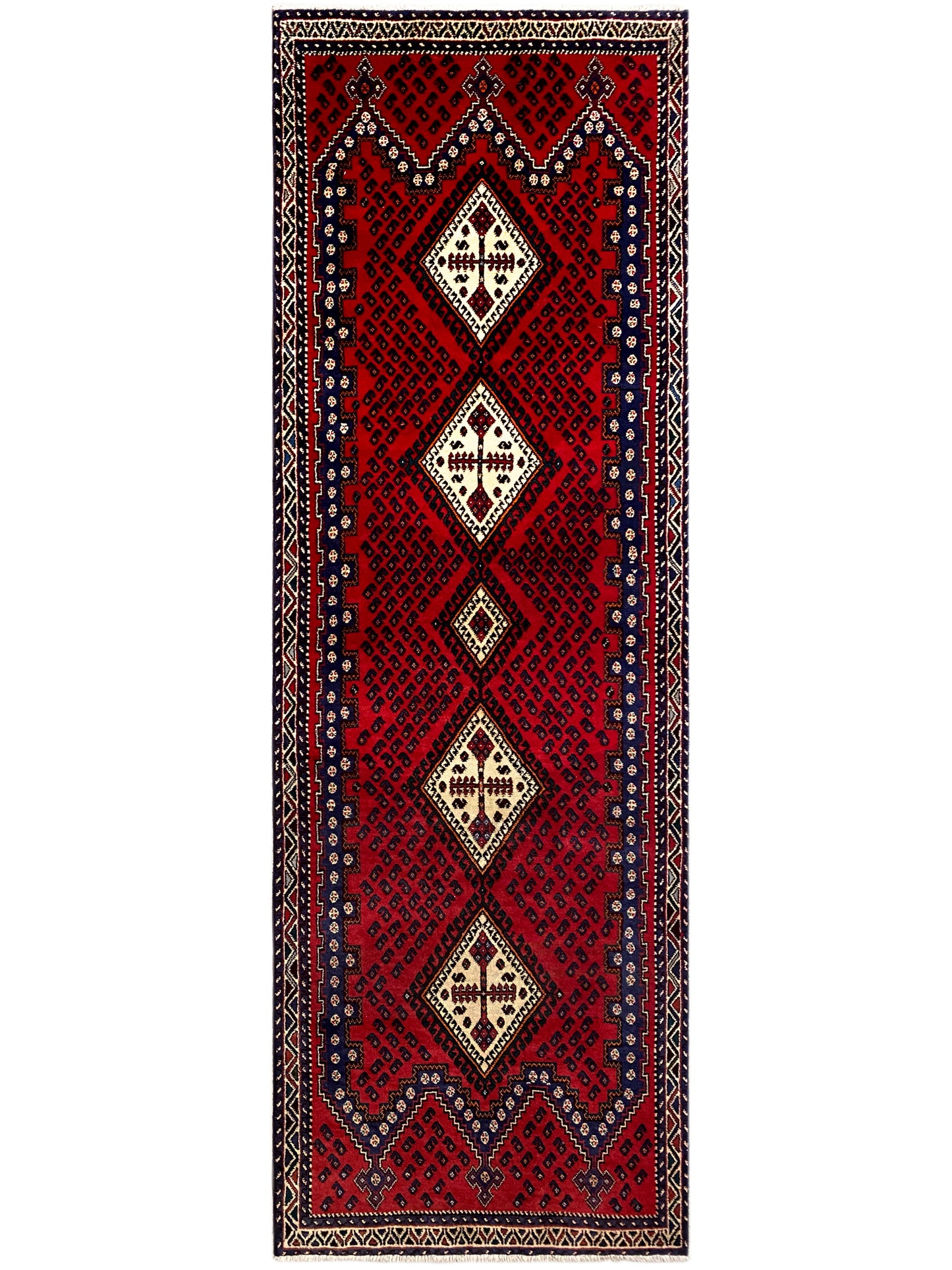 Tapis coureur Sirjan rouge 280x89cm