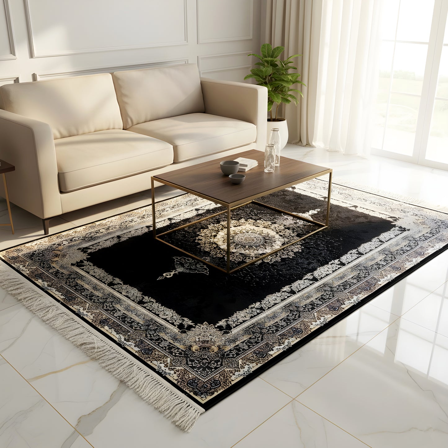 Tapis Elias noir 160x230 cm