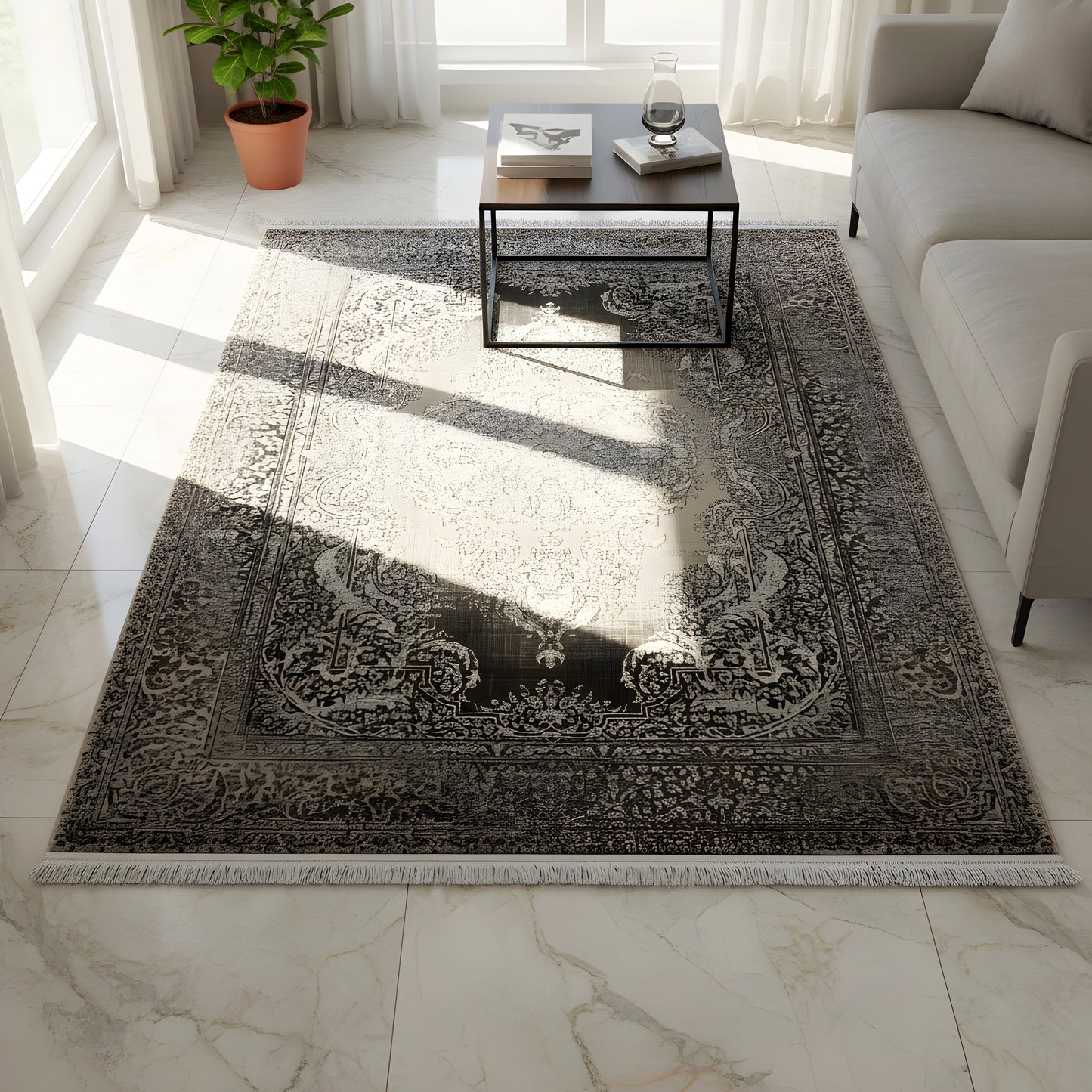 Wohnzimmerteppiche-700-704Silber-Gold - German Carpet Shop