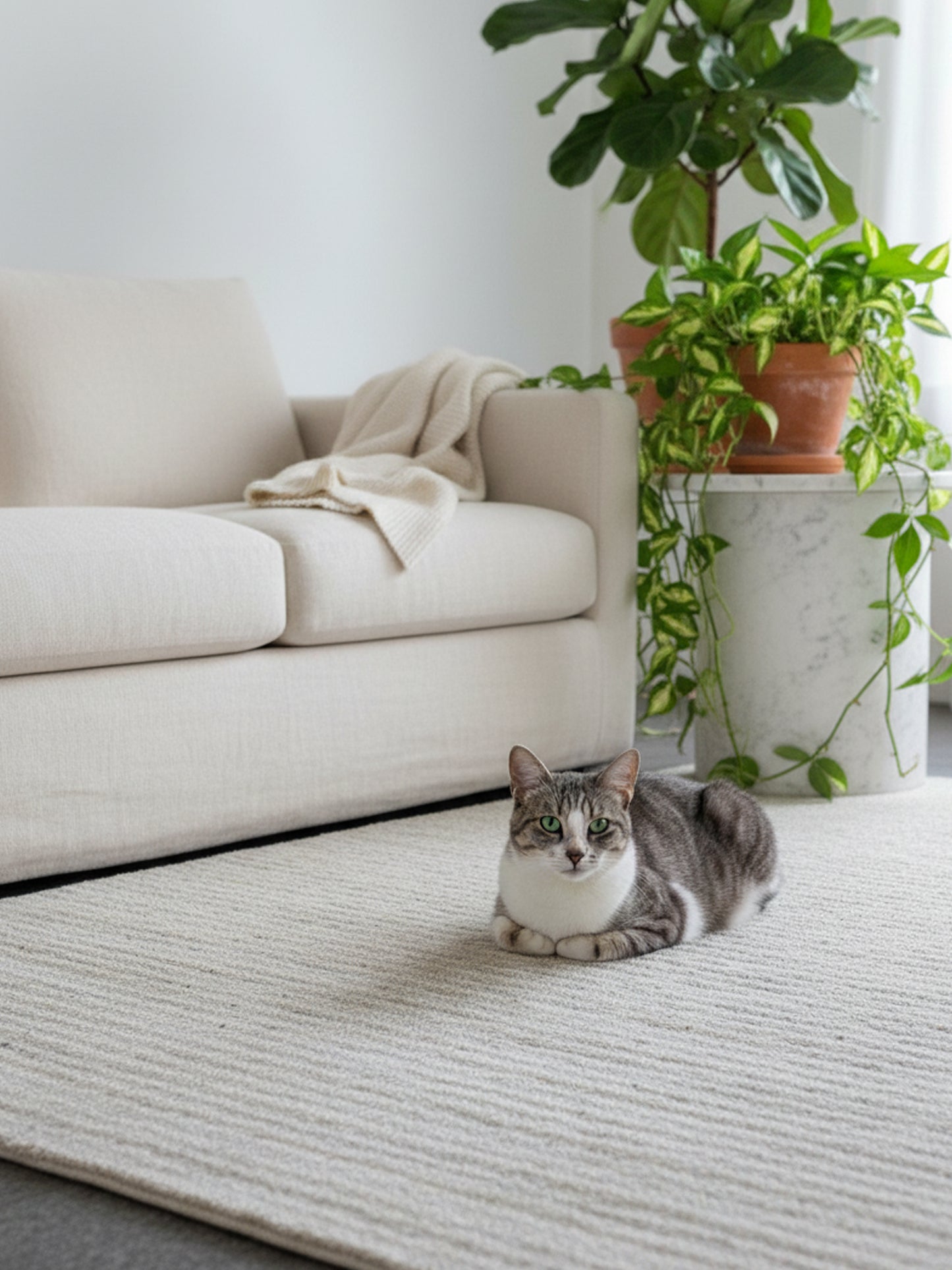 Métier à tisser Gabbeh beige - 202x143 cm