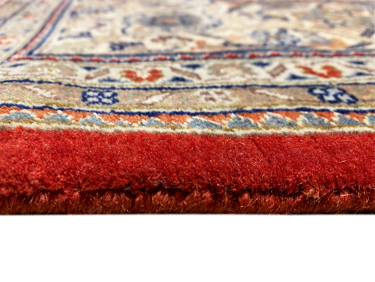 Bidjar Teppich handgeknüpft aus Wolle, rot-blaues Muster mit Bordüre, Größe 255x202 cm