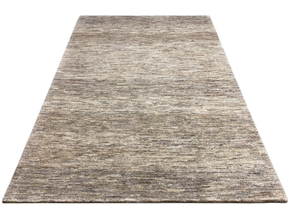 Beiger Gabbeh Wollteppich mit dezent meliertem Uni Muster
