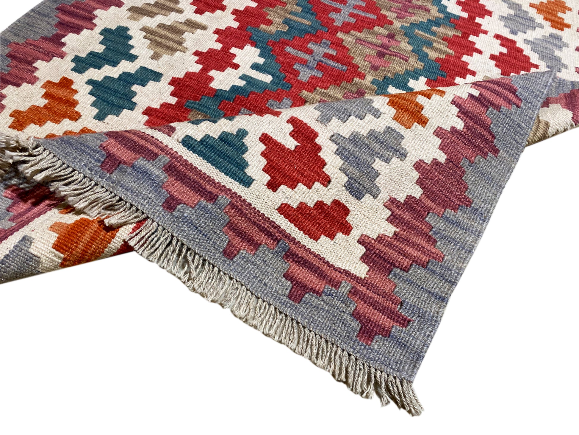 Qashqai Kelim aus 100 Prozent Wolle mit klassischem Muster