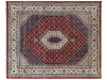 Bidjar Wollteppich klassisch orientalisch, Rot und Creme, dichter Flor, 255x202 cm