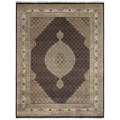 Premium Indo Tabriz Teppich braun creme German Carpet Shop