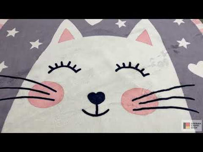 Tapis rond pour enfants Chat, 120 cm