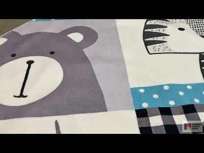 Tapis rond pour enfants Animaux, 120 cm