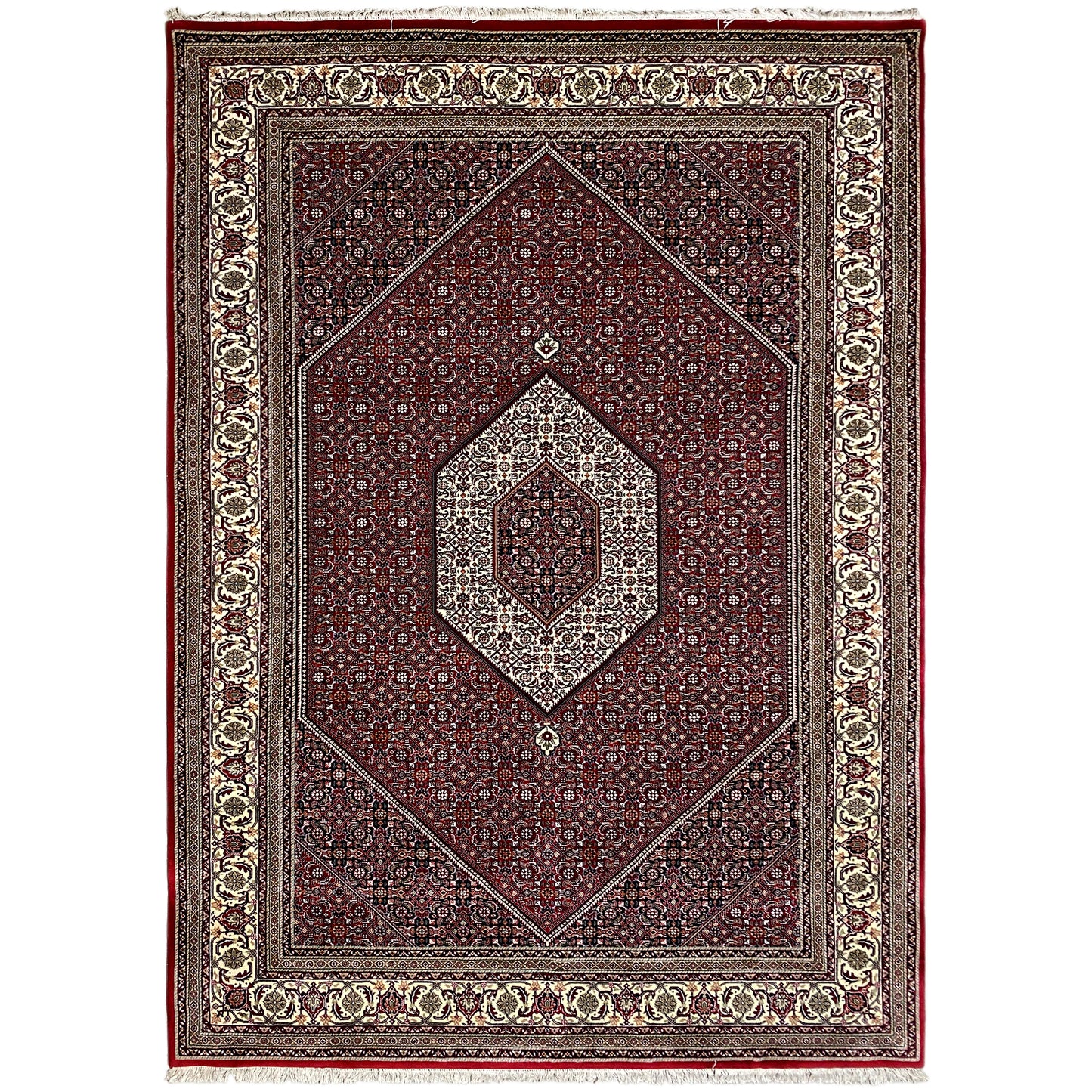 Handgeknüpfter Bidjar Teppich rot 304x205 cm aus 100% Wolle