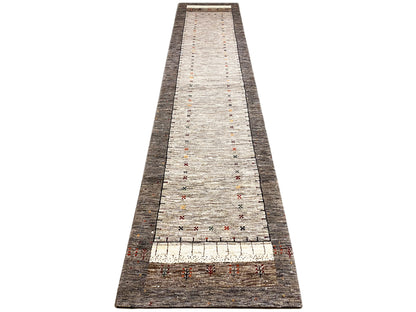 Moderner Gabbeh Wollteppich mit minimalistischen Mustern