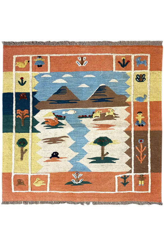 Kilim Qashqai - 804928 (109x108cm) - German Carpet Shop
