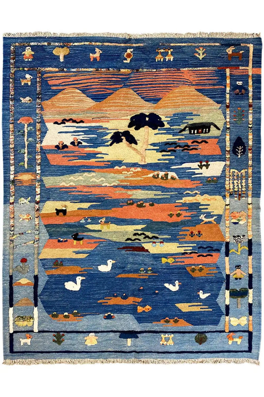 Kilim Qashqai - 301891 (194x135cm) - German Carpet Shop