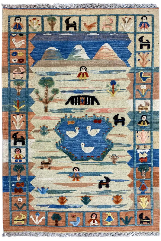 Kilim Qashqai - 605612 (155x101cm) - German Carpet Shop