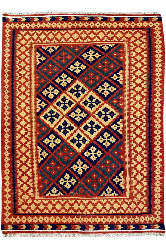 Kilim Qashqai - 301882 (185x123cm) - German Carpet Shop