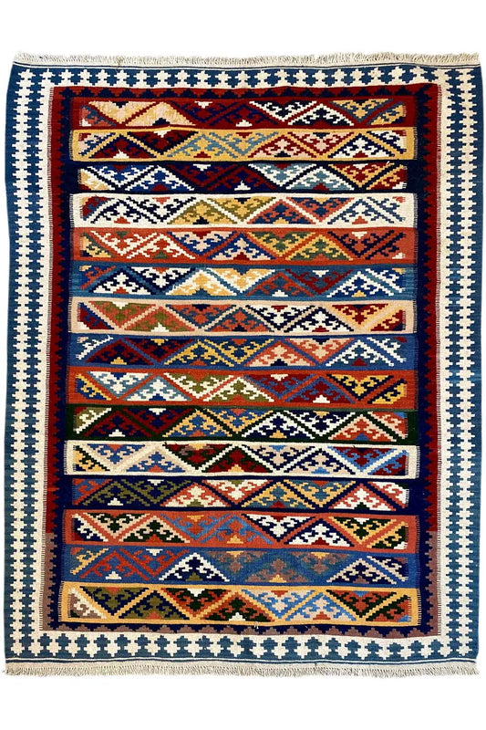 Kilim Qashqai - 301885 (226x155cm) - German Carpet Shop