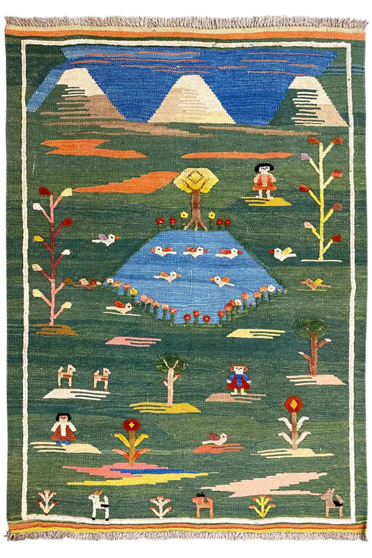Kilim Qashqai - 800598 (147x100cm) - German Carpet Shop