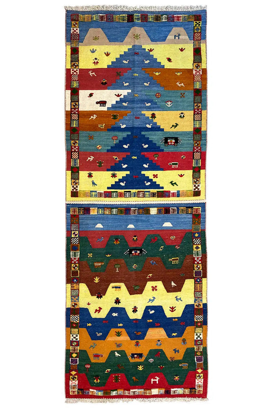Kilim Qashqai - (274x101cm) - German Carpet Shop