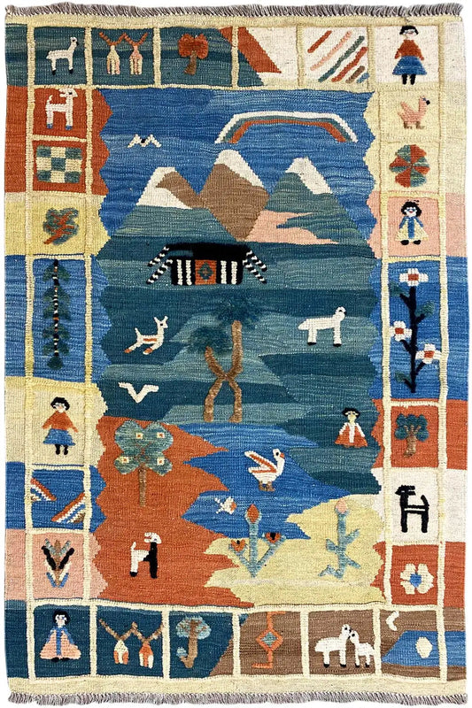 Kilim Qashqai - 800603 (145x101cm) - German Carpet Shop