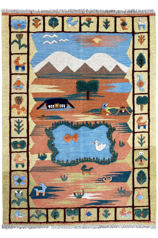 Kilim Qashqai - 804918 (139x102cm) - German Carpet Shop