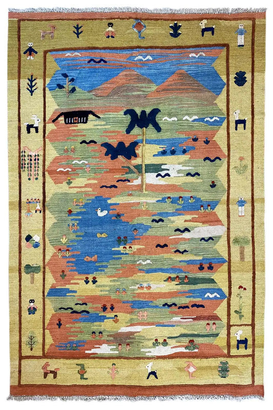 Kilim Qashqai - 800595 (198x146cm) - German Carpet Shop