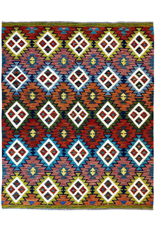 Kelim Afghan - (199x154cm) - German Carpet Shop