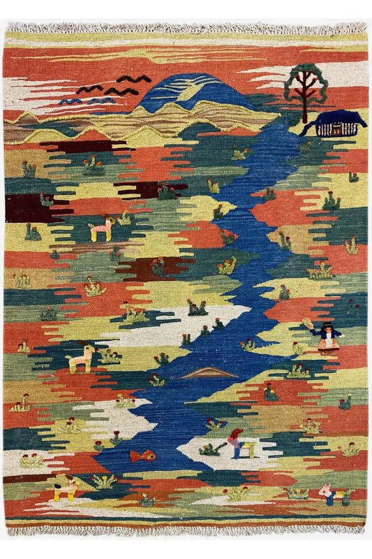 Kilim Qashqai - 804925 (137x104cm) - German Carpet Shop