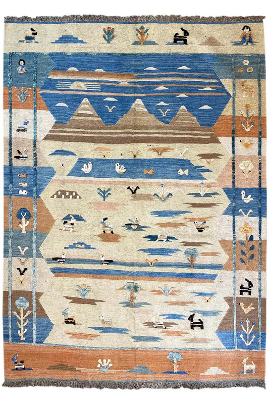 Kilim Qashqai - 804919 (200x154cm) - German Carpet Shop