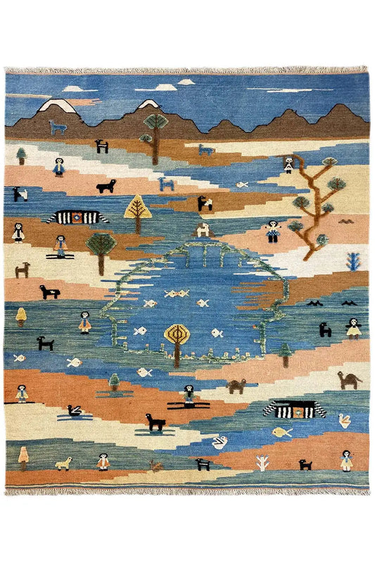 Kilim Qashqai - 605618 (198x157cm) - German Carpet Shop