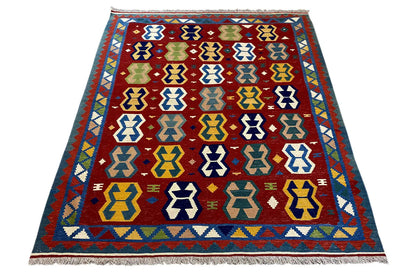  Kilim Qashqai  - 802406 (198x158 cm) - Premium Kelim from German Carpet Shop - Just €289! Shop now at German Carpet Shop
