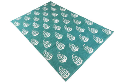 Moderne Kelim - Samak 06 Green - German Carpet Shop