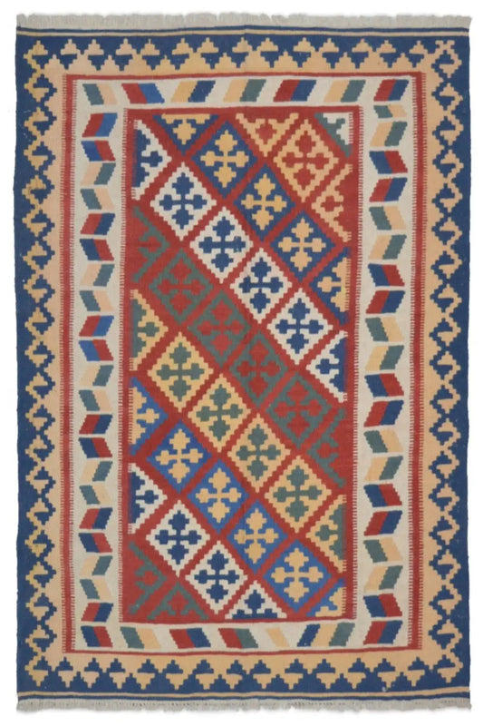 Kilim Qashqai - 301889 (196x152cm) - German Carpet Shop