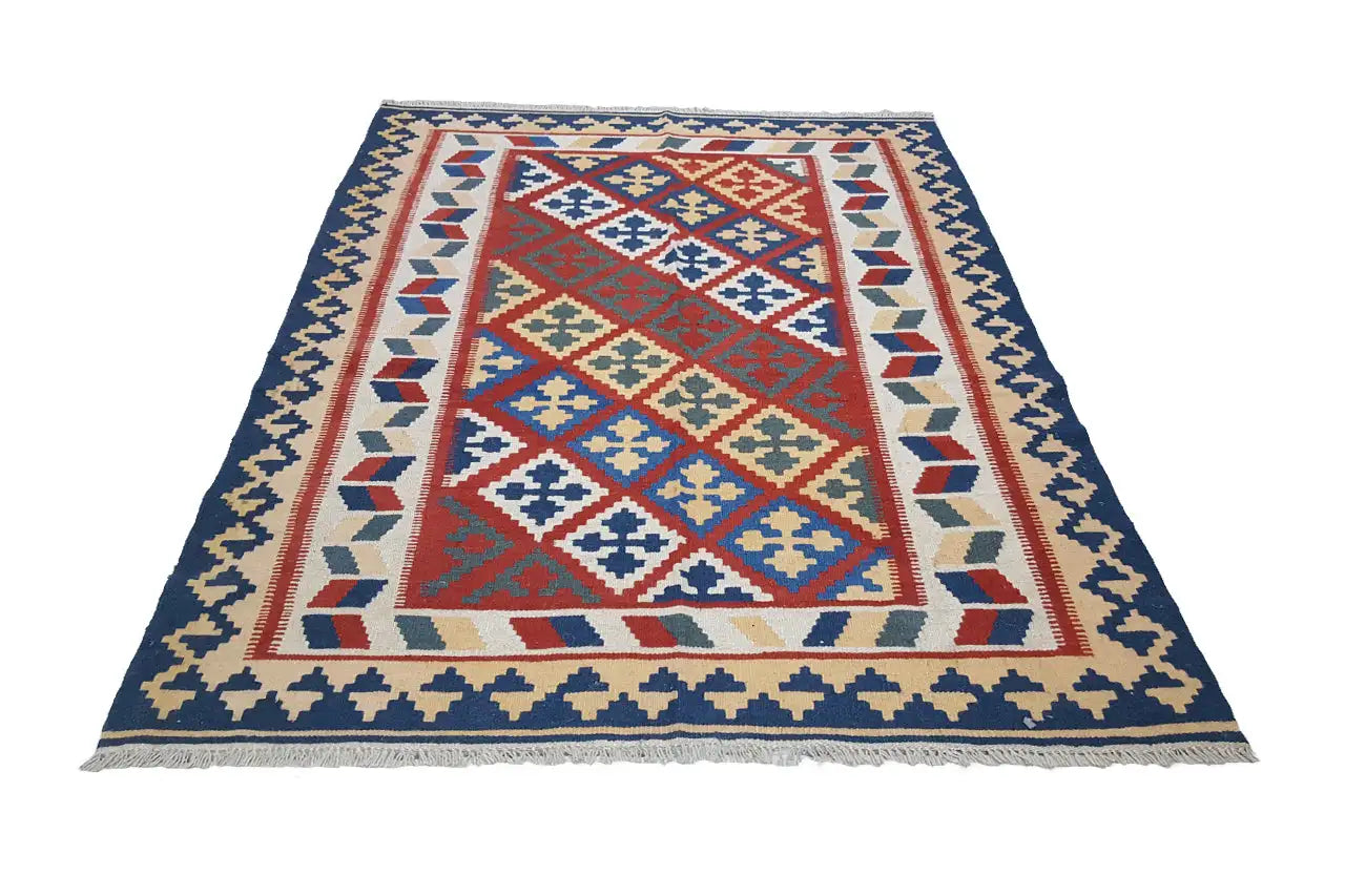 Kilim Qashqai - 301889 (196x152cm) - German Carpet Shop