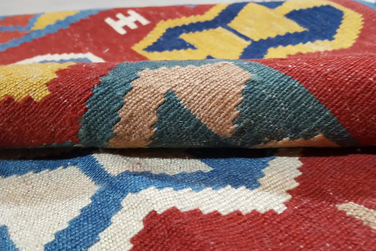  Kilim Qashqai  - 802406 (198x158 cm) - Premium Kelim from German Carpet Shop - Just €289! Shop now at German Carpet Shop