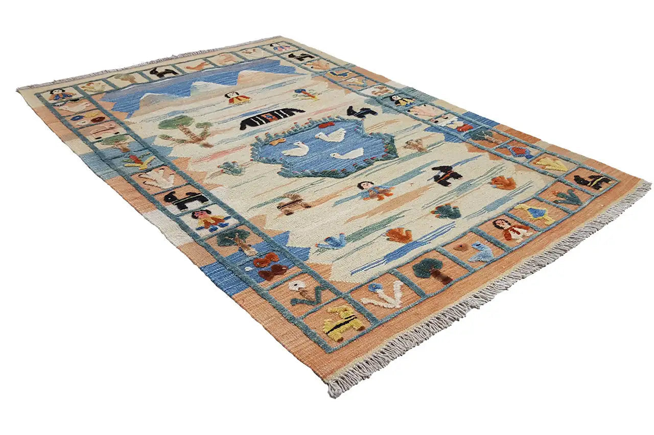 Kilim Qashqai - 605612 (155x101cm) - German Carpet Shop