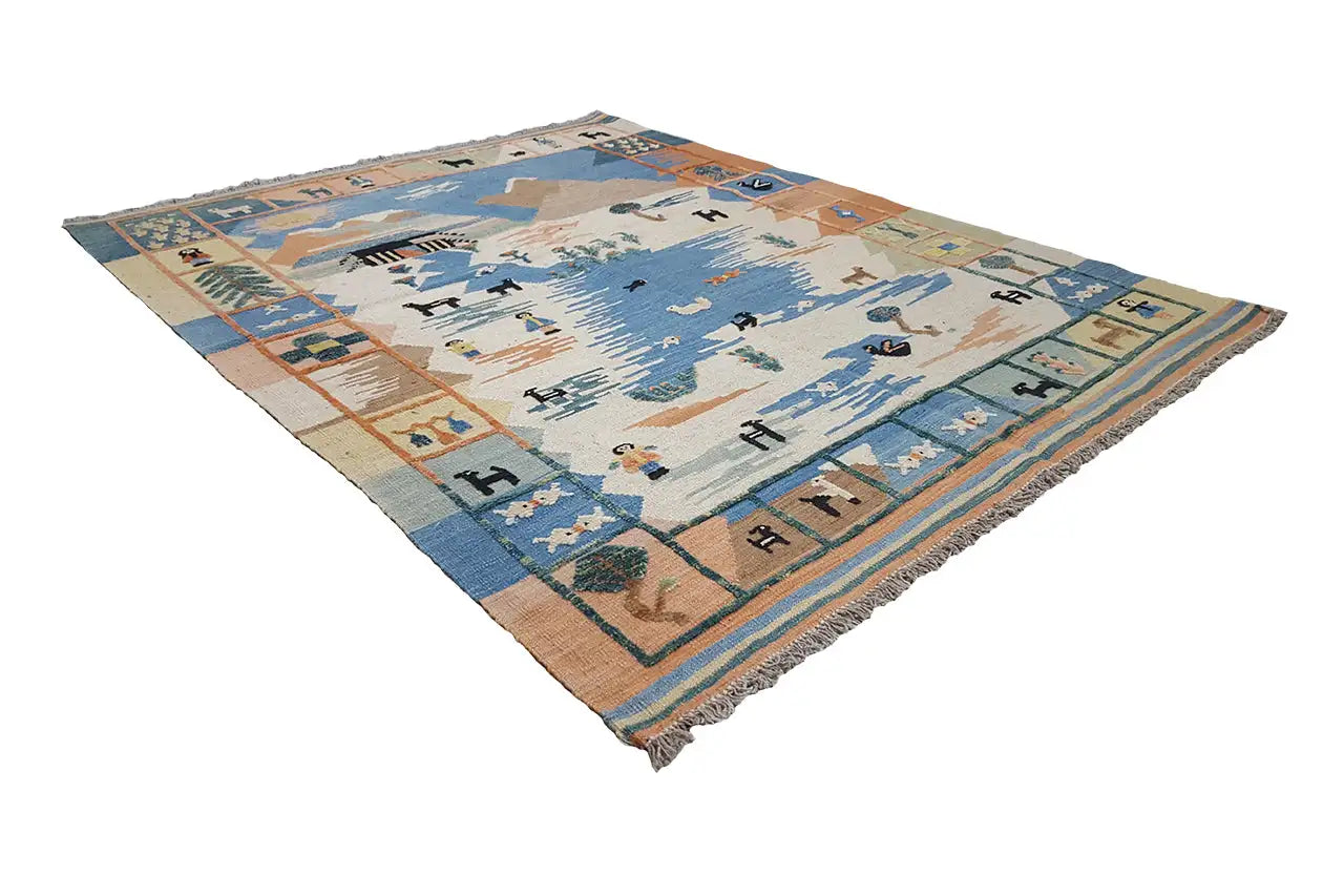 Kilim Qashqai - 605616 (198x158cm) - German Carpet Shop