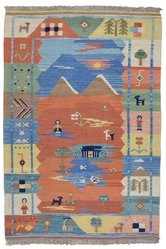 Kilim Qashqai - 800590 (148x107cm) - German Carpet Shop