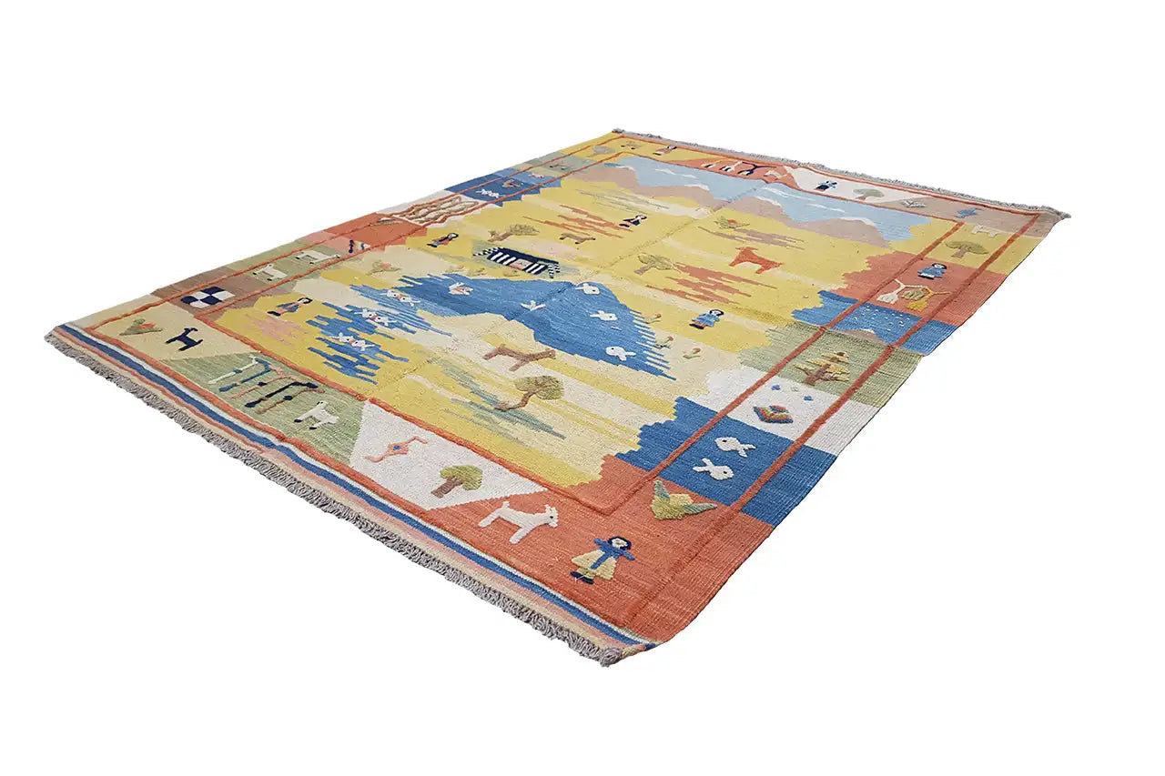 Kilim Qashqai - 800592 (193x154cm) - German Carpet Shop