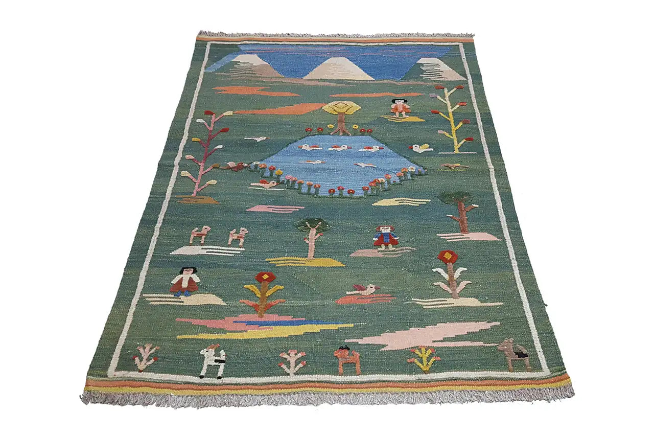 Kilim Qashqai - 800598 (147x100cm) - German Carpet Shop