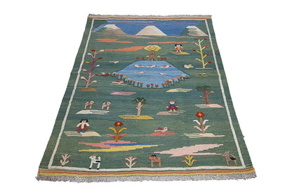 Kilim Qashqai - 800598 (147x100cm) - German Carpet Shop