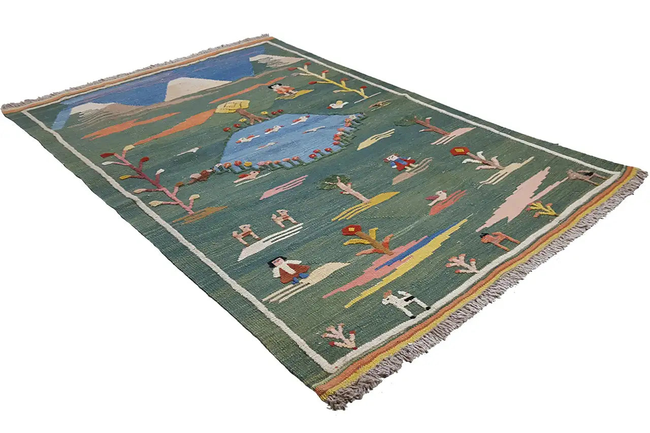 Kilim Qashqai - 800598 (147x100cm) - German Carpet Shop