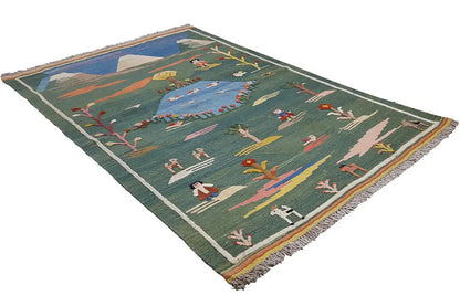 Kilim Qashqai - 800598 (147x100cm) - German Carpet Shop