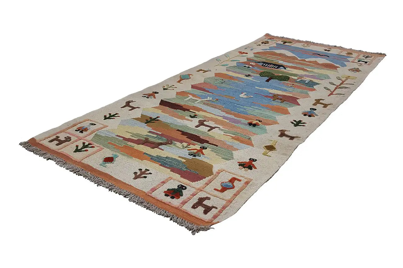 Kilim Qashqai - 800600 (193x87cm) - German Carpet Shop