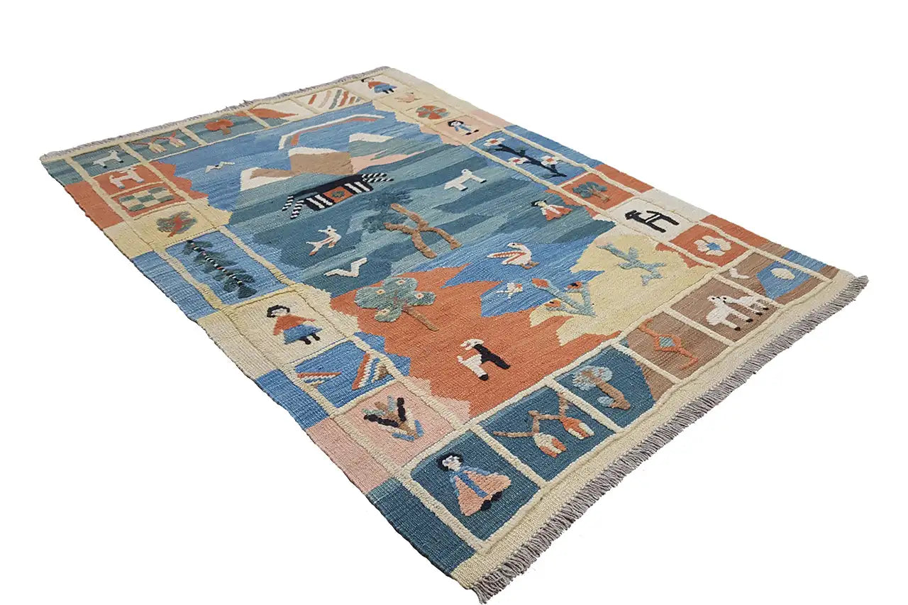 Kilim Qashqai - 800603 (145x101cm) - German Carpet Shop