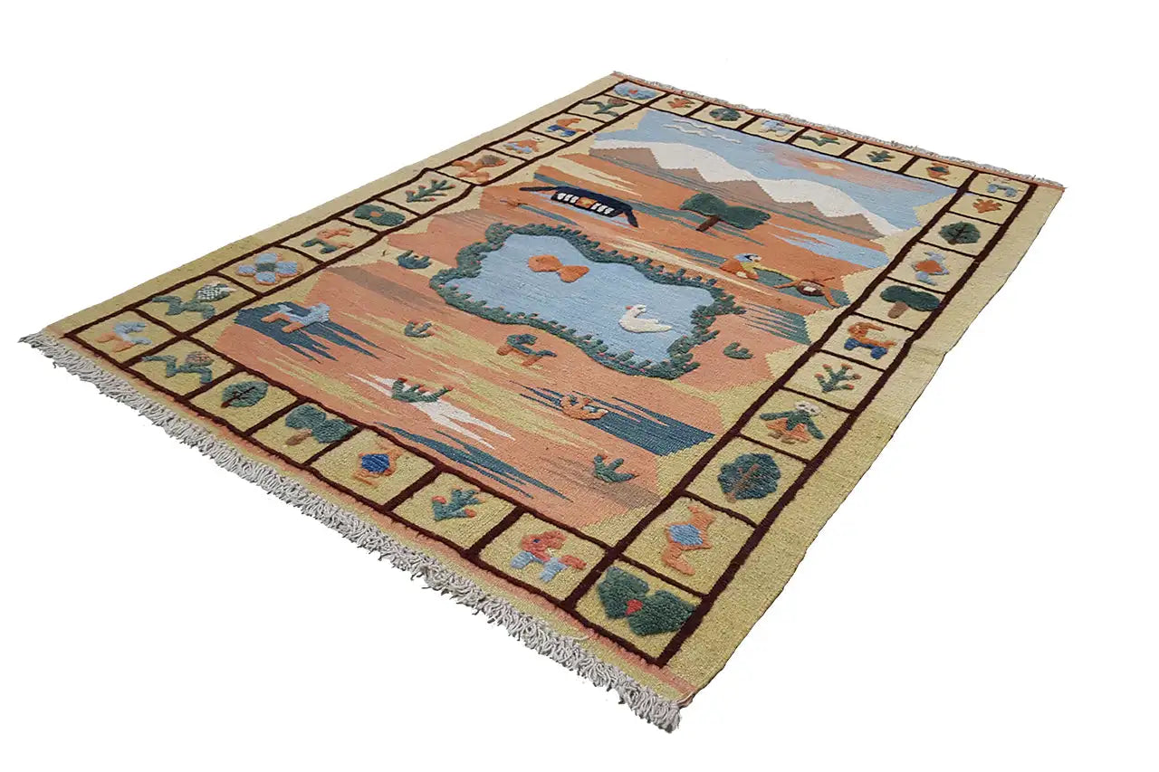 Kilim Qashqai - 804918 (139x102cm) - German Carpet Shop