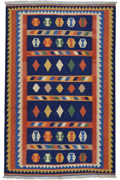  Kilim Qashqai  - 802410 (197x150 cm) - Premium Kelim from German Carpet Shop - Just €279! Shop now at German Carpet Shop