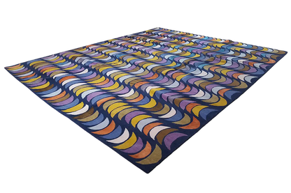 Designer Rug by Julia Stefan - Blue Harvest (255x310 cm) - German Carpet Shop